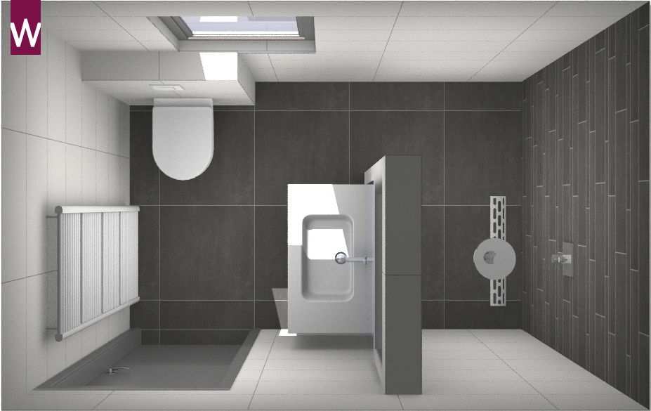 Voorbeeld Een Kleine Badkamer Met Grote Tegels Kleine Badkamer