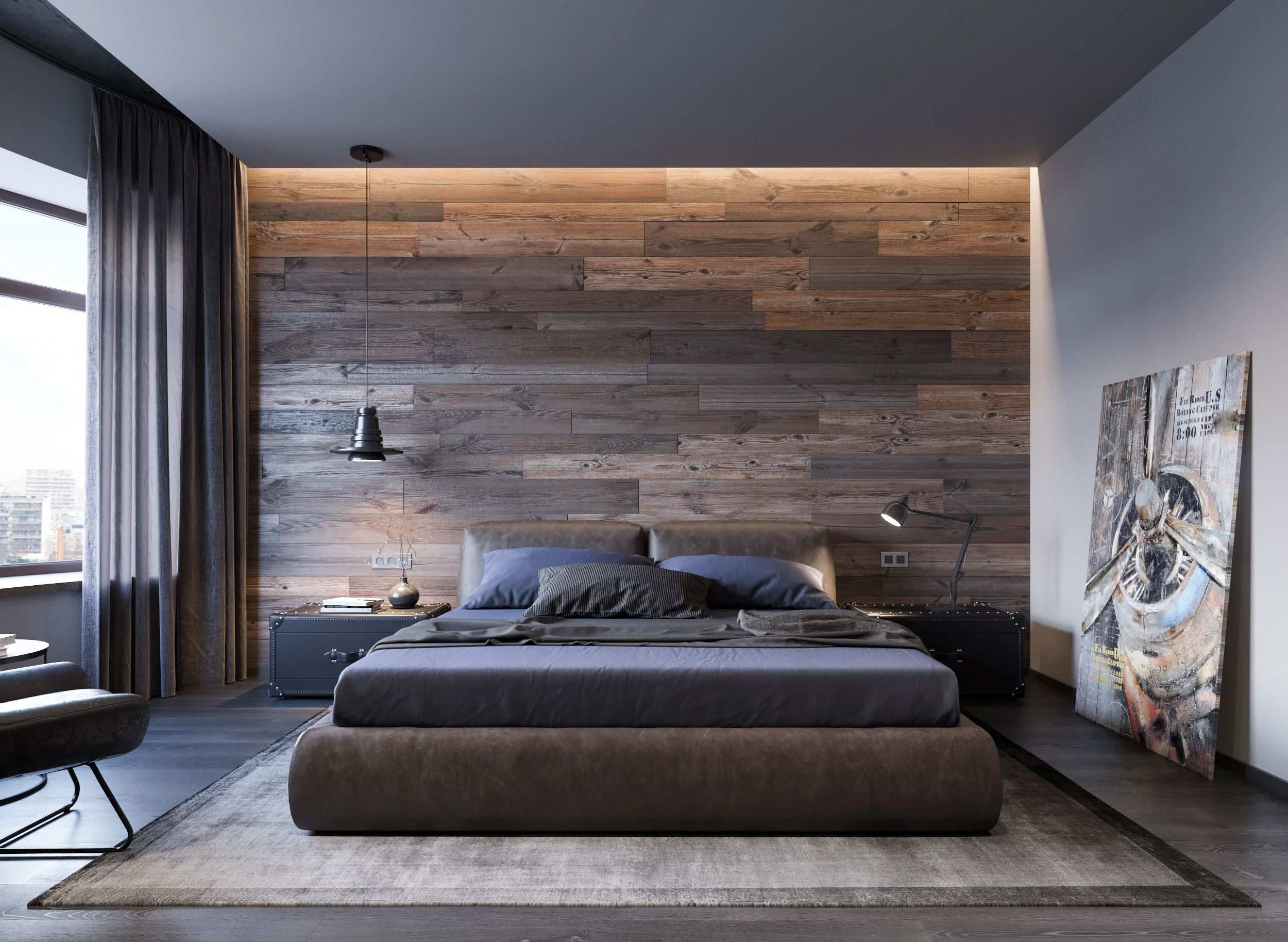 Loft Slaapkamer Op Behance Modern Bedroom Interior Bedroom Bed