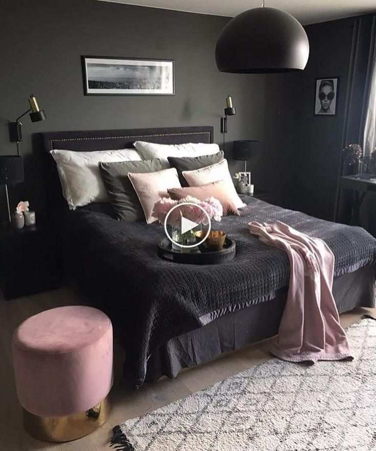 Deze Slaapkamer Ziet Er Zo Goed Uit In Donker En Delicaat Roze