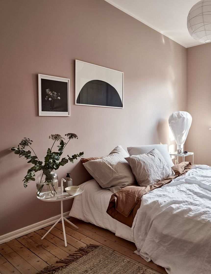 Dusty Pink Bedroom Walls Slaapkamer Interieur Slaapkamerideeen En Slaapkamer