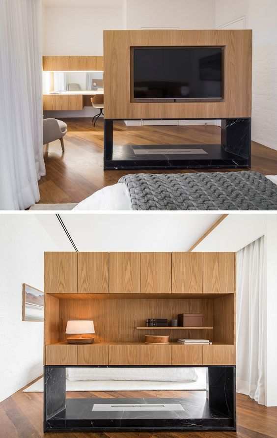 Slaapkamer Met Steigerhouten Wand Voor Televisie