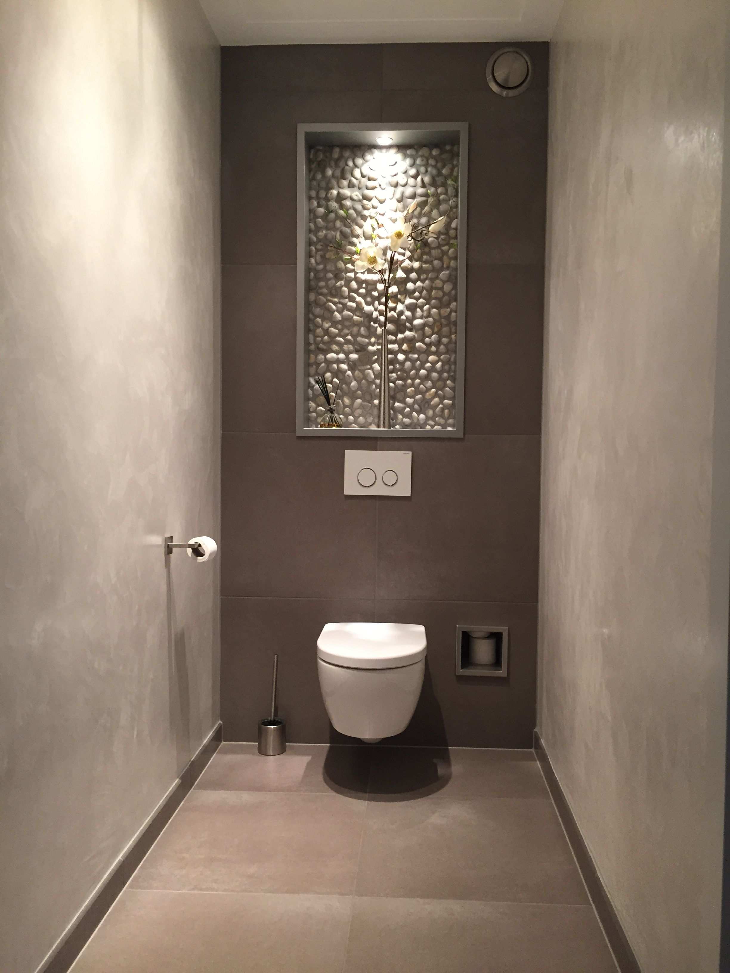 Exclusieve Toilet Bewerkt Met Fluweel Pleister Tegels En Mozaiek