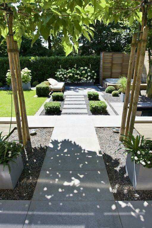 Grote Vierkante Tegels Met Grind Tuin Tuin Ideeen Moderne Tuin