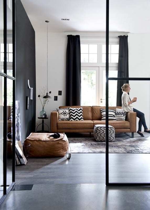 Living Room Idea Bruine Leren Bank Woonkamer Ideeen Voor